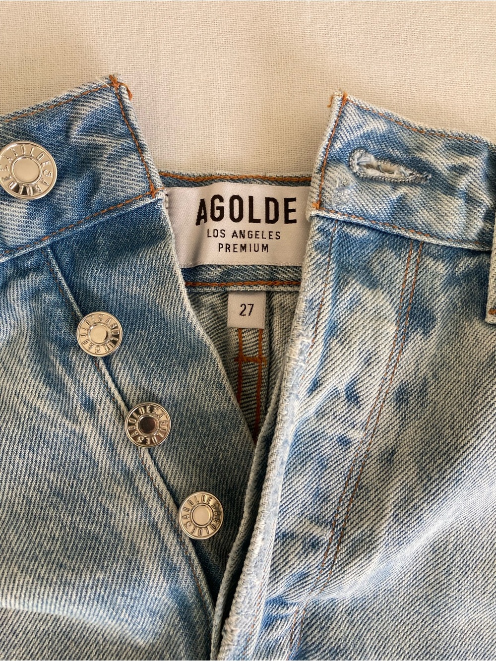 Agolde Jaden High Rise Distressed Shorts in Broken 27 - Picture 11 of 12